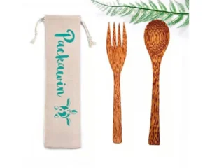 PACK CUCHARA Y TENEDOR DE COCO