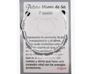 PULSERA 7 NUDOS BLANCA. ARMONÍA