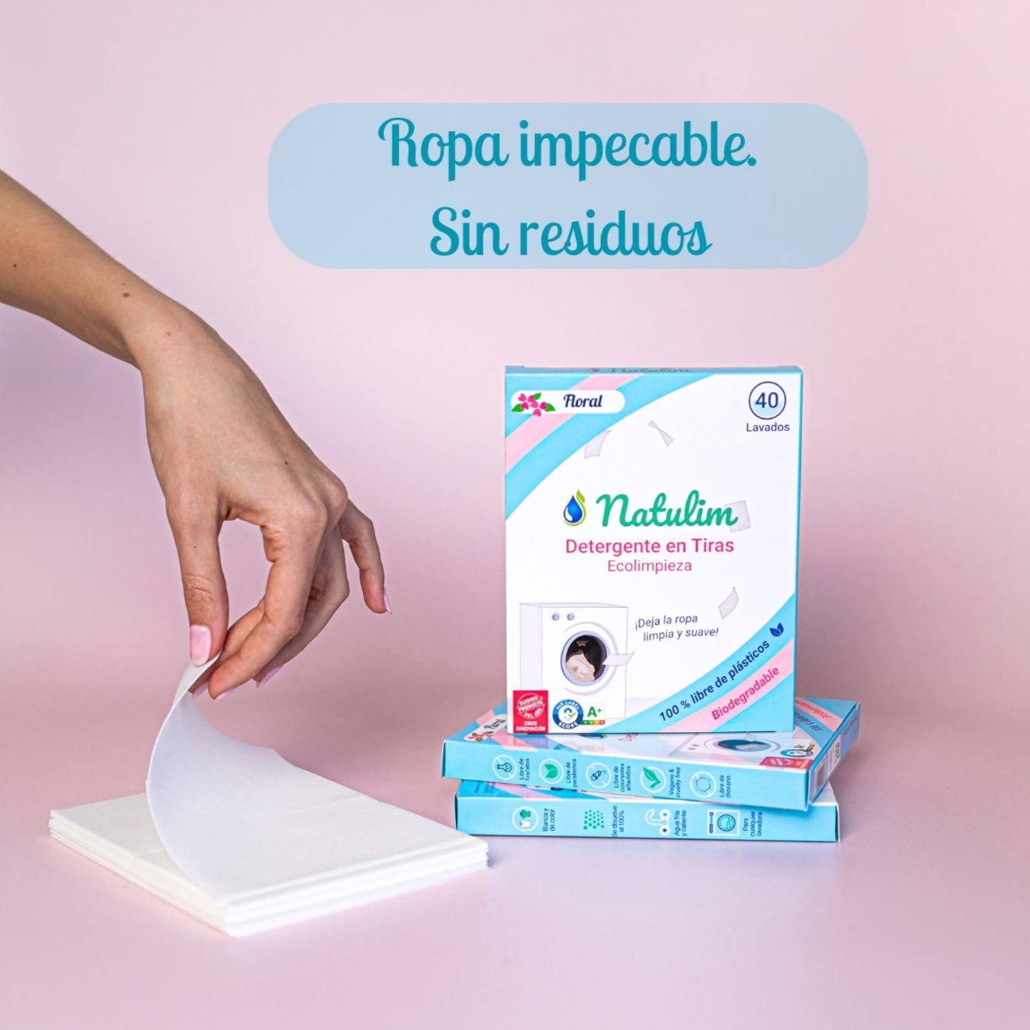 Natulim. Tiras floral para lavadora.