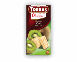 Chocolate blanco con Kiwi. Sin azúcar