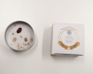 Vela de palo santo con cornalinas