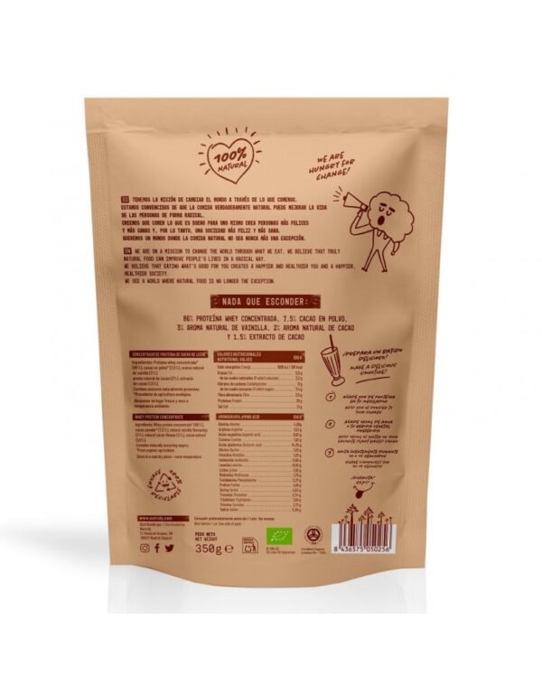 Proteína Whey Suero de Leche Chocolate Natruly Bio 350g - Imagen 2
