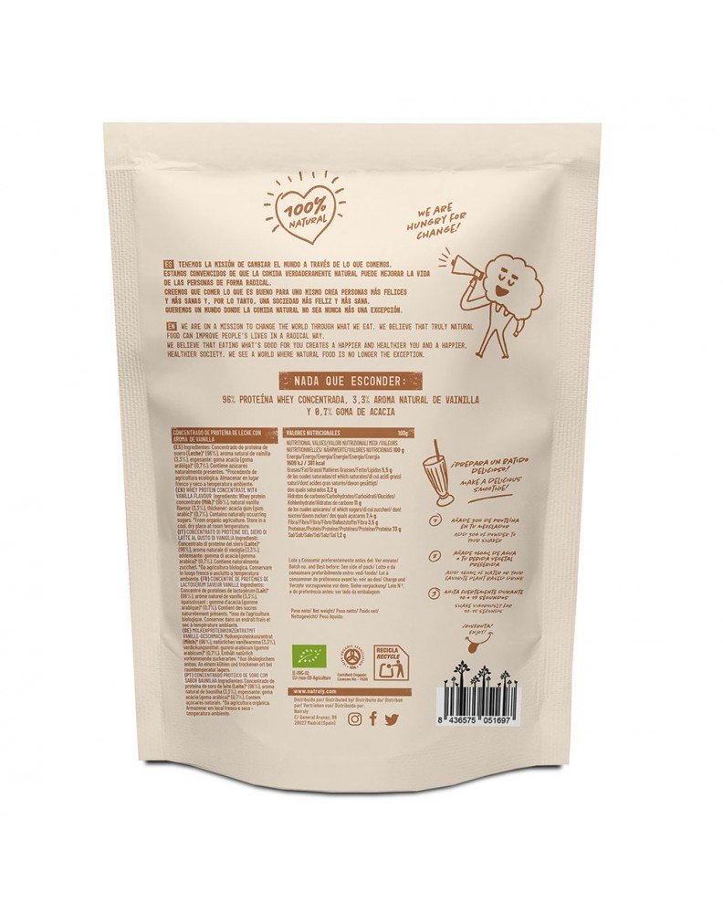 Proteína Whey Suero de Leche Vainilla Natruly Bio 350g - Imagen 3