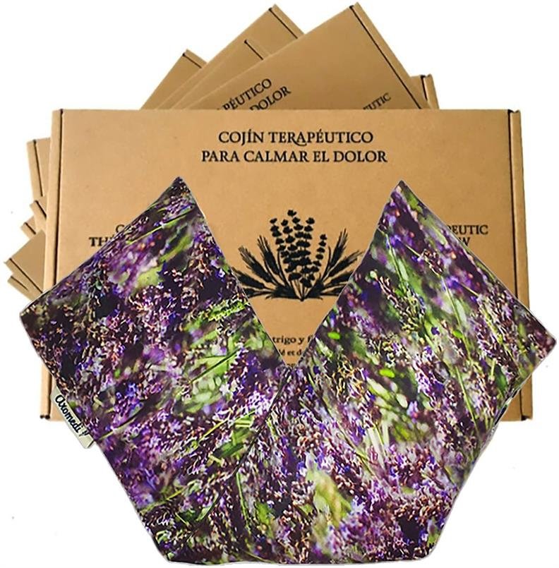 COJÍN DE SEMILLAS CON FUNDA LAVANDA