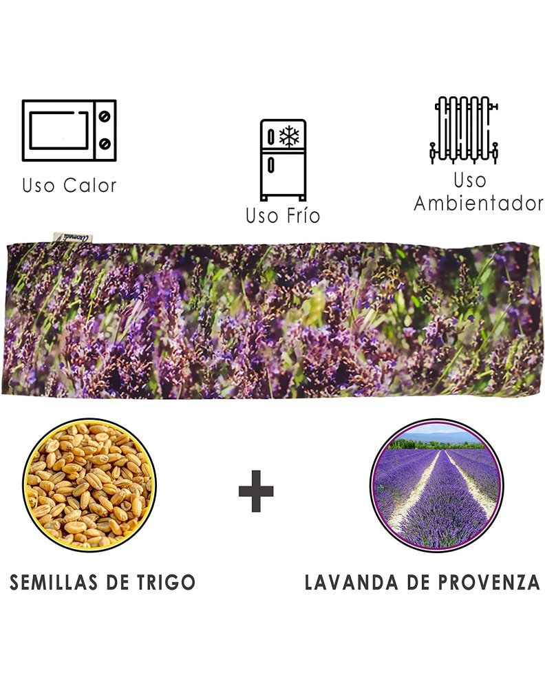 COJÍN DE SEMILLAS CON FUNDA LAVANDA - Imagen 2