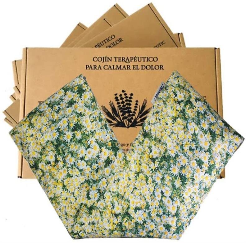 COJÍN DE SEMILLAS CON FUNDA MANZANILLA
