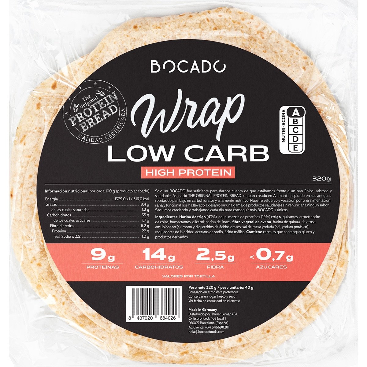 WRAP LOW CARB 320GR